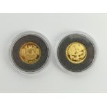 A 2006 Cook Islands gold $1 and a Chinese Panda design similar gold coin. UK Postage £12.