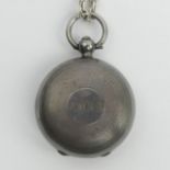 Edwardian silver sovereign holder and chain, Birm.1909, 36 grams. UK Postage £12.