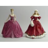 A Royal Doulton limited edition figurine "A Christmas Morning" and a Coalport limited edition