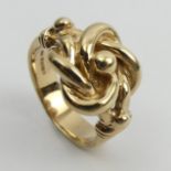 9ct gold knot ring, 15.7 grams. Size Y, 17 mm. UK Postage £12.