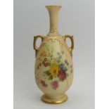 Royal Worcester blush ivory porcelain vase, circa 1901. 21 cm. UK Postage £12.