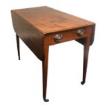 A Victorian mahogany pembroke table with a single drawer. Postage not available.