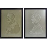 A pair of watermark pictures depicting George V and Queen Mary 1935. 32 x 42 cm. UK Postage £18.