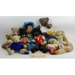 A box of soft toys including a Ragamuffin Katz, a Deans limited edition cardigan bear and a