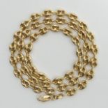 9ct gold marine curb link chain necklace, 18.7 grams. 51 cm x 6 mm. UK Postage £12.