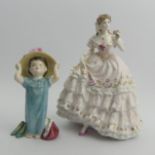 Two bone china figurines - Royal Worcester The Fairest Rose & Royal Doulton Make Believe Hn2225.