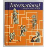An International stamp album and contents. 29.5 x 26.5cm. UK Postage £12