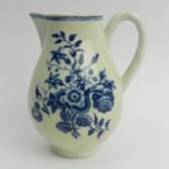 Worcester blue and white porcelain flowers design sparrow beak jug. 11cm, UK Postage £12