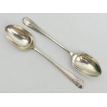 A pair of Georgian Britannia silver spoons, London 1828, 24 grams, 11cm. UK Postage £12