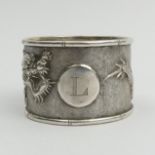 Antique Chinese export silver napkin ring, Washing Shanghai, 45 grams, 50 x 32mm