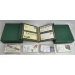 A box of five stamp albums and various 1st day covers, 1953-1995. UK Postage £20
