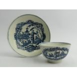 Liverpool Penningtons blue and white tea bowl and saucer, C 1780 Saucer 13.5cm Tea Bowl 5cm high, UK