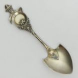 Novelty American Sterling silver prospectors shovel design caddy spoon, 11.8 grams, 10cm. UK Postage