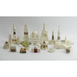 Seventeen crested China items, including, The Life Boat Memorial, Caister on Sea, and St Paul's