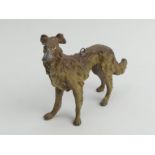 A cold painted figure of Borzoi, 7 x 11cm UK Postage £12