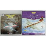 Corgi Classic Propliners Vickers Viscount 700 series British Eagle diecast model 1:144 scale and a