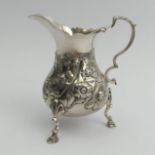 George III silver cream jug, London 1766, George Smith II, 91 grams, 10.5cm. UK Postage £12.