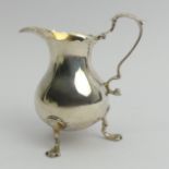 George III silver cream jug London 1777, Charles Chesterman 70 grams, 9cm. UK Postage £12.