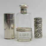 Sampson Mordan silver scent bottle London 1896, George Edward Watton scent bottle Birm. 1912, a