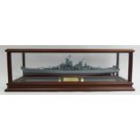 U.S.S. Missouri Franklin Mint U.S. Battle-Ship BB63, Diecast model 1945, 1:550, case 56cm long.