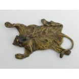 Austrian cold painted Bronze lion rug design figure, 8 x 5cm. UK Postage £12