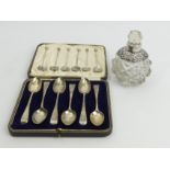 A set of silver teaspoons, London 1925, a set of silver coffee spoons, London 1960 and a silver