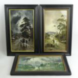 Three Victorian framed and glazed rural scene prints, largest 56 x 36cm. Collection Only.