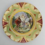 19th Century Vienna porcelain wall plate in the classical taste, 33cm, UK Postage £18.