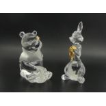 Lennox lead crystal Disney figure A present from Pooh and Winnie the Pooh, 15cm. UK Postage £16.