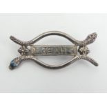Sterling silver (tested) snake design name brooch "Jean", 7.6 grams, 5cm. UK Postage £12.