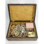 A box of costume jewellery including a Murano glass bead necklace. UK Postage £16.