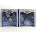 World War II series 1:48 scale diecast planes - A P-470 Thunderbolt and a P-510 Mustang, all
