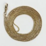 Victorian 15ct gold (tested) box link long guard chain, 20.7 grams, 143cm long, 1.8mm wide. UK