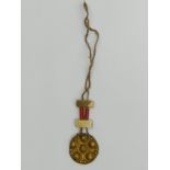 Unusual antique gold amulet pendant with abalone and coral. 10.5 grams, 7cm long x 3.6cm wide. UK