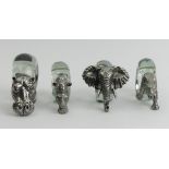 Ngwenya Swaziland art glass animals with pewter, Hippo 7cm high. UK Postage £12