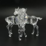 Swarovski crystal Pair of Foals figure in original box, 9cm. UK Postage £12.