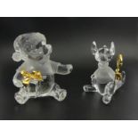 Lennox lead crystal Disney figure of Winnie the Pooh, Roo and Winnie the Pooh dressed as Santa.