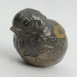 Sampson Mordan silver chick pin cushion, Chester 1912, 52 grams, 30mm x 50mm, UK Postage £12.