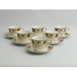 Six Royal Crown Derby A1253 Imari cups and saucers, cups 7cm saucers 14.5cm. UK Postage £18.