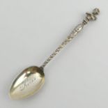 French silver Napoleon design spoon, 14.8 grams, 12cm. UK Postage £12.