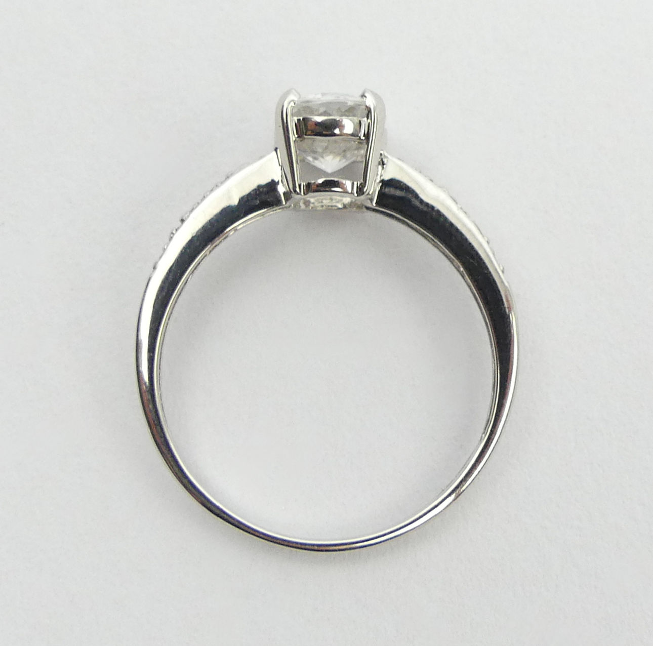 9ct white gold topaz and diamond ring, 1.9 grams, 8mm, size N1/2. UK Postage £12. - Image 4 of 6