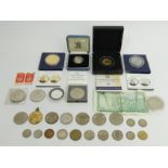 A selection of crowns, half crowns and other commemorative coins. UK Postage £12.