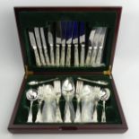 Silver plated canteen of King's Pattern cutlery. UK Postage £18.