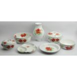 Royal Worcester dinner and tea wares in the Poppy design, 106 pieces. Collection Only.