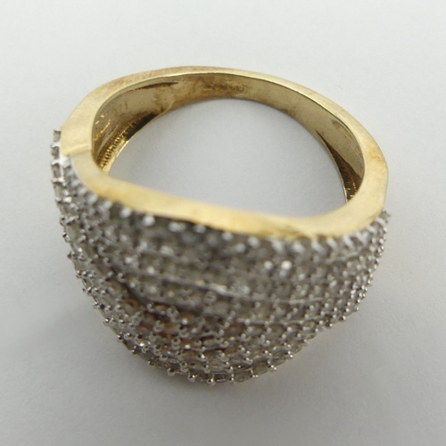 9ct gold diamond set ring, 5 grams, 17mm, Size N1/2. UK Postage £12. - Image 5 of 5