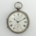 The Climax English lever silver open face pocket watch, Birm. 1921, 75 x 52mm. UK Postage £12.