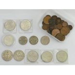 Various crowns and half crowns, including 1951 examples along with other UK coins. UK Postage £12.