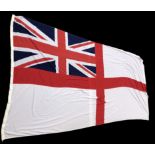 Royal Navy white ensign 230 x 460cm, front HMS Illustrious. UK Postage £15.