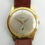 Mudu gold tone, manual wind, 21 jewel movement watch, 34mm inc. button. UK Postage £12.