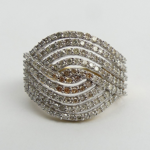 9ct gold diamond set ring, 5 grams, 17mm, Size N1/2. UK Postage £12. - Image 2 of 5